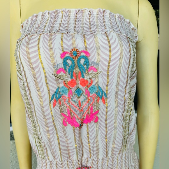 Venus Embroidery Tiered Long Maxi Tube Top Dress - Picture 8 of 9